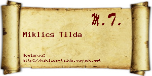Miklics Tilda névjegykártya